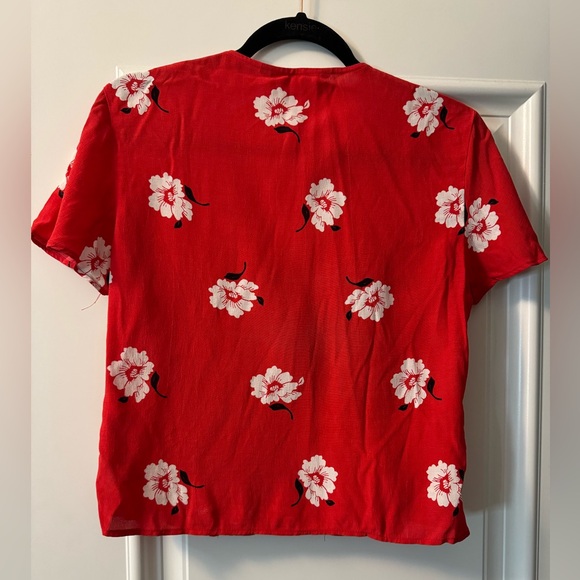 Red Floral Blouse | Zara - Picture 2 of 3